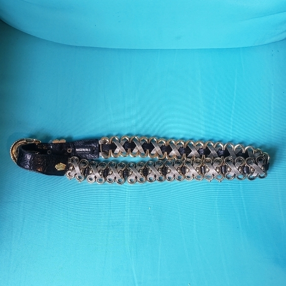 HP. Naani Made In Italy Chain And Leather Belt - Picture 6 of 14